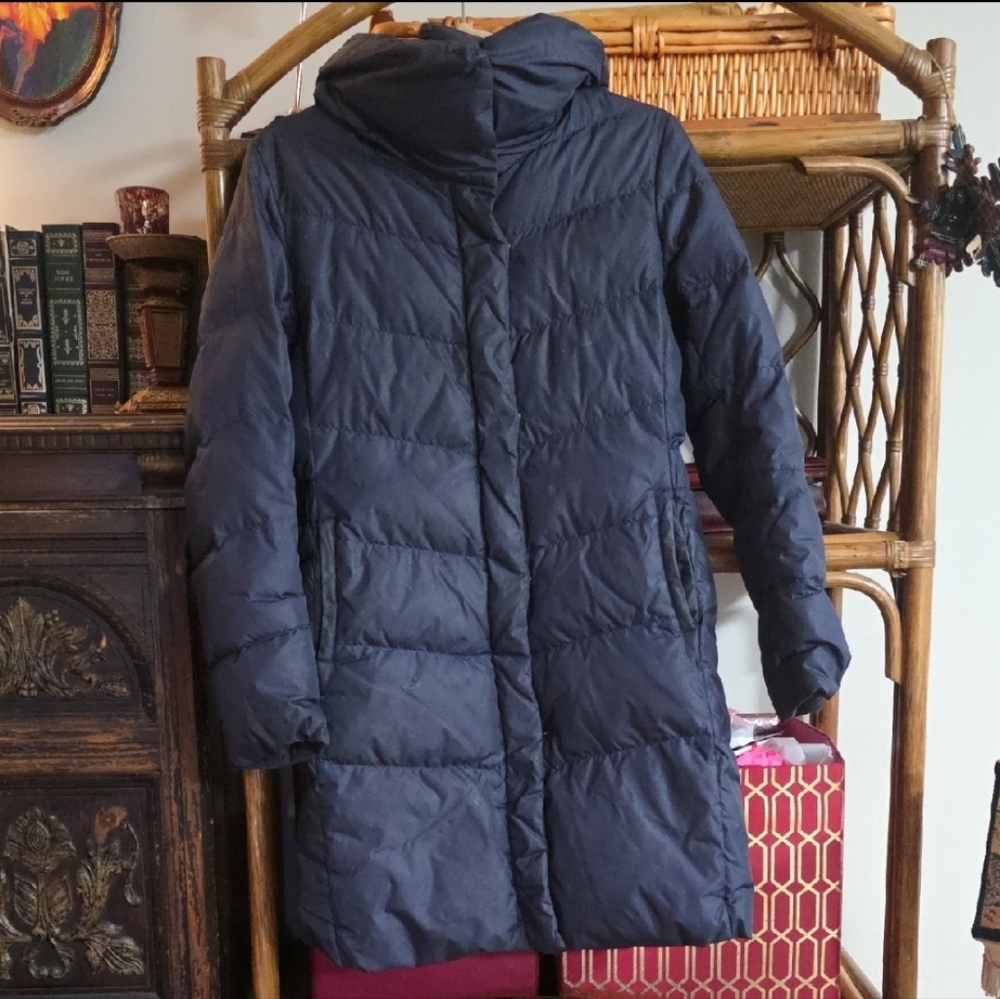 CLEARANCE 80% Down Long Relaxed Ultra Lightweight Puffer Coat  Pronounced Collar